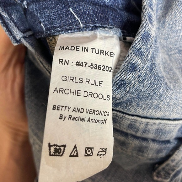 Rare Betty And Veronica By Rachel Antonoff Comic Strip Jean Overalls Size S - Picture 13 of 16